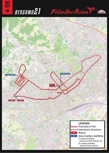 Bergamo21 Half Marathon & 10KM Route Map