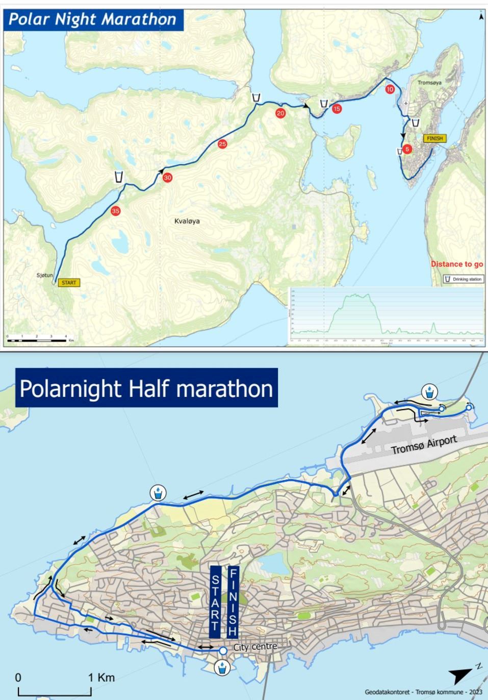 PolarNight Marathon Route Map